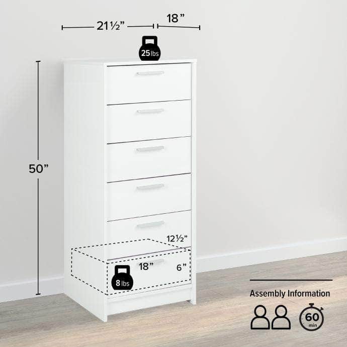 Modubox Drawer Chest Studio Essentials 6-drawer Tall Chest - Available in 2 Colours