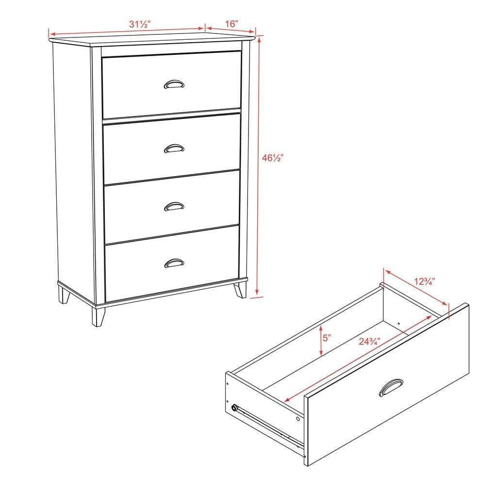 Modubox Drawer Chest Yaletown 4-Drawer Chest in White