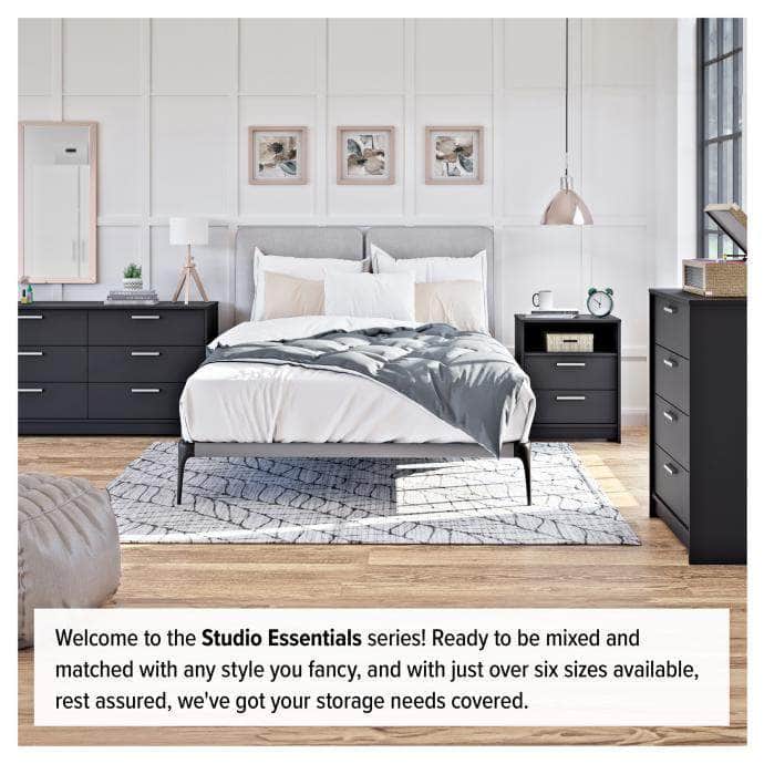 Modubox Nightstand Studio Essentials 3-drawer Nightstand in Black