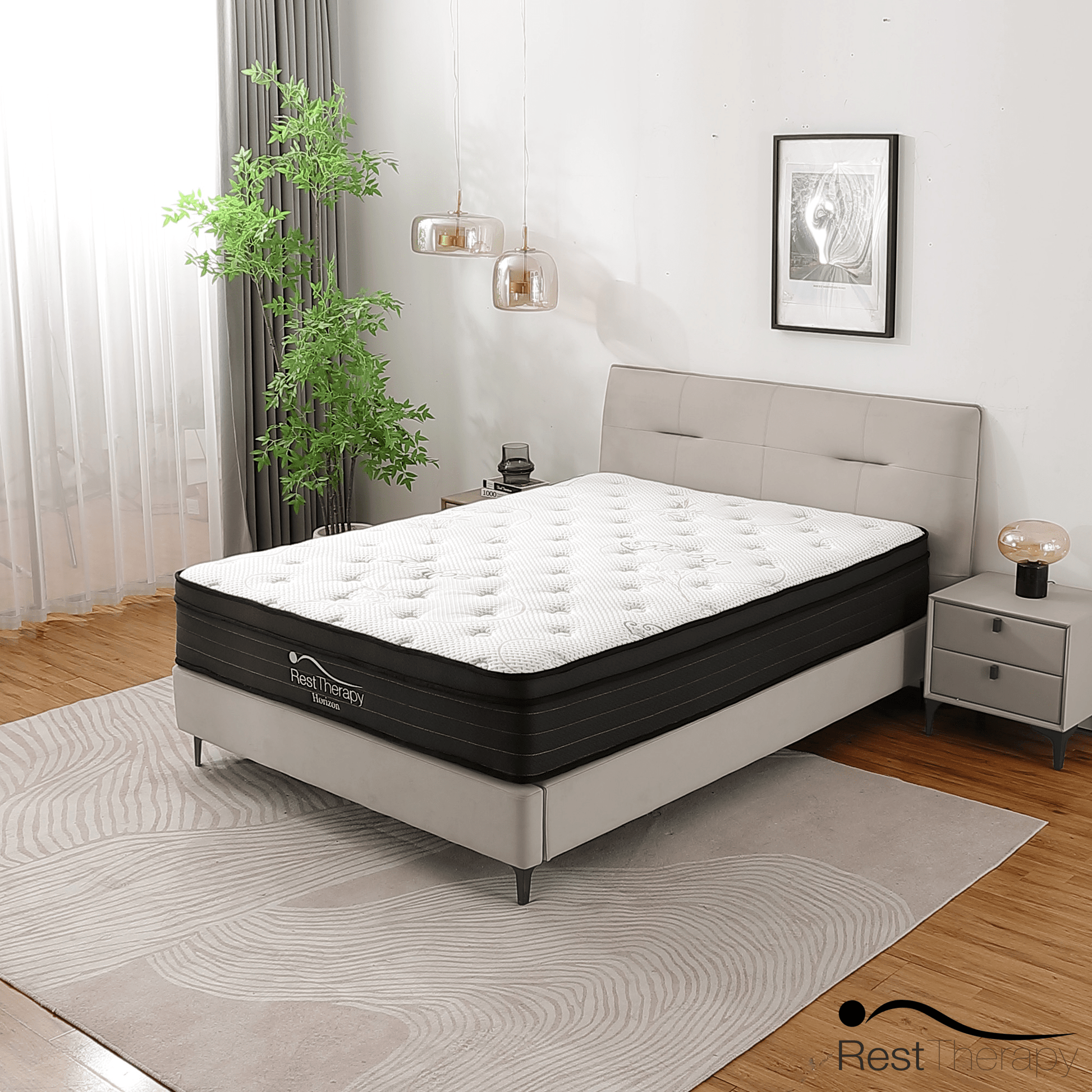 Rest Therapy Mattress 12 Inch Horizon Bamboo Pocket Coil Mattress - Available in 3 Sizes