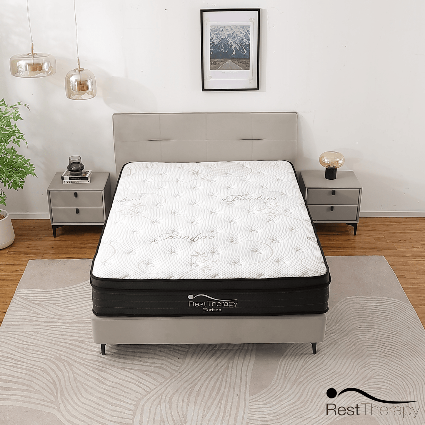 Rest Therapy Mattress 12 Inch Horizon Bamboo Pocket Coil Mattress - Available in 3 Sizes