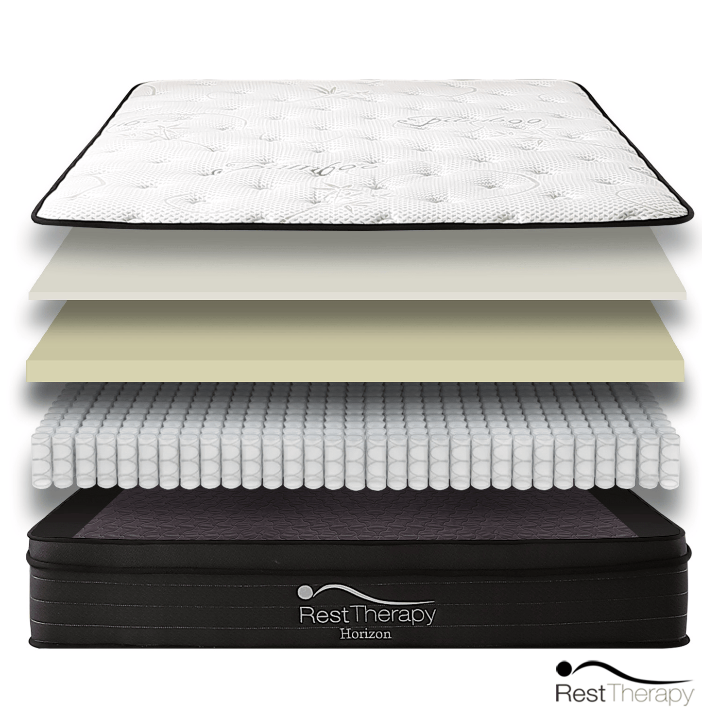 Rest Therapy Mattress 12 Inch Horizon Bamboo Pocket Coil Mattress - Available in 3 Sizes