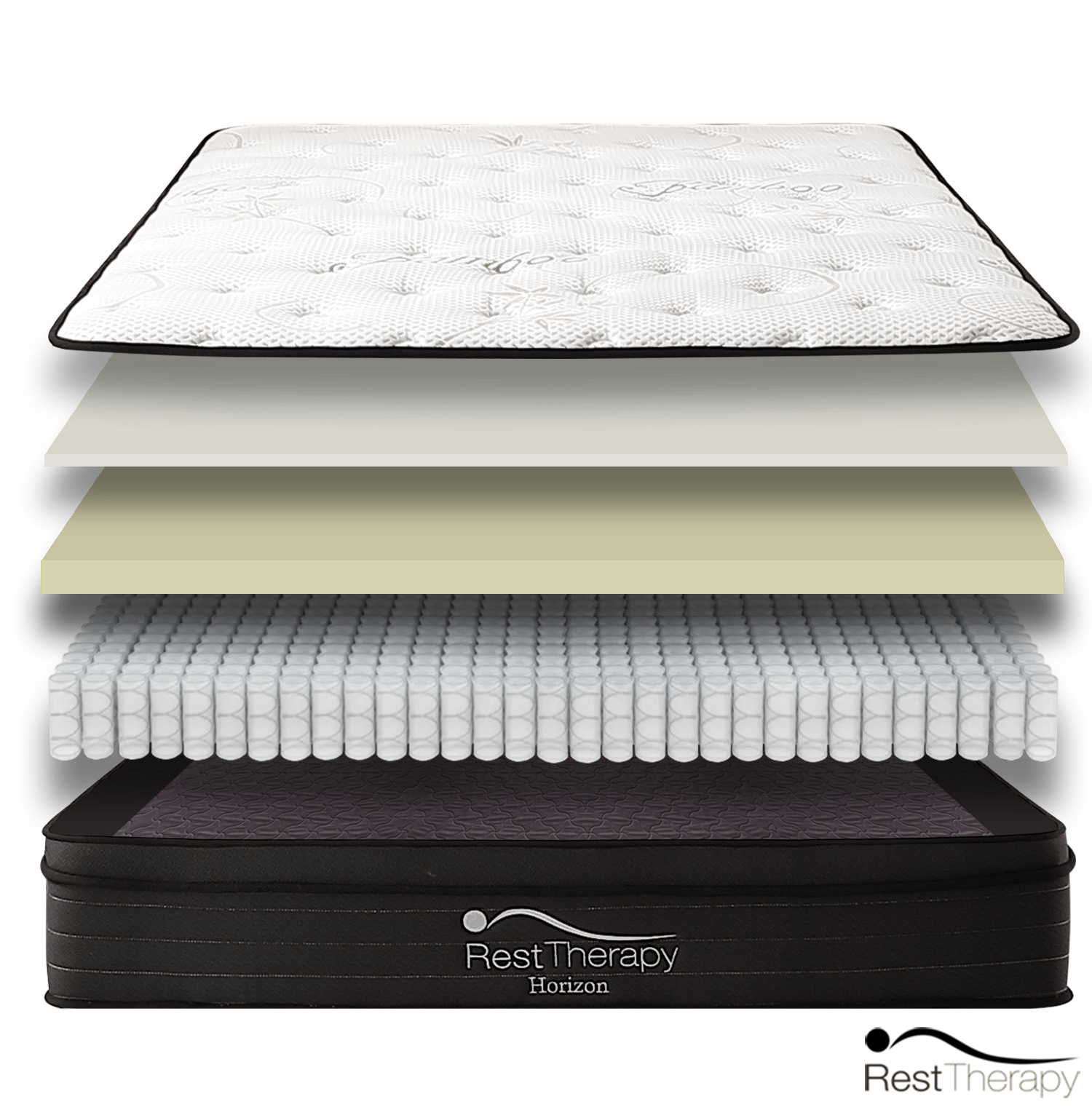 Rest Therapy Mattress 12 Inch Horizon Bamboo Pocket Coil Mattress - Available in 3 Sizes