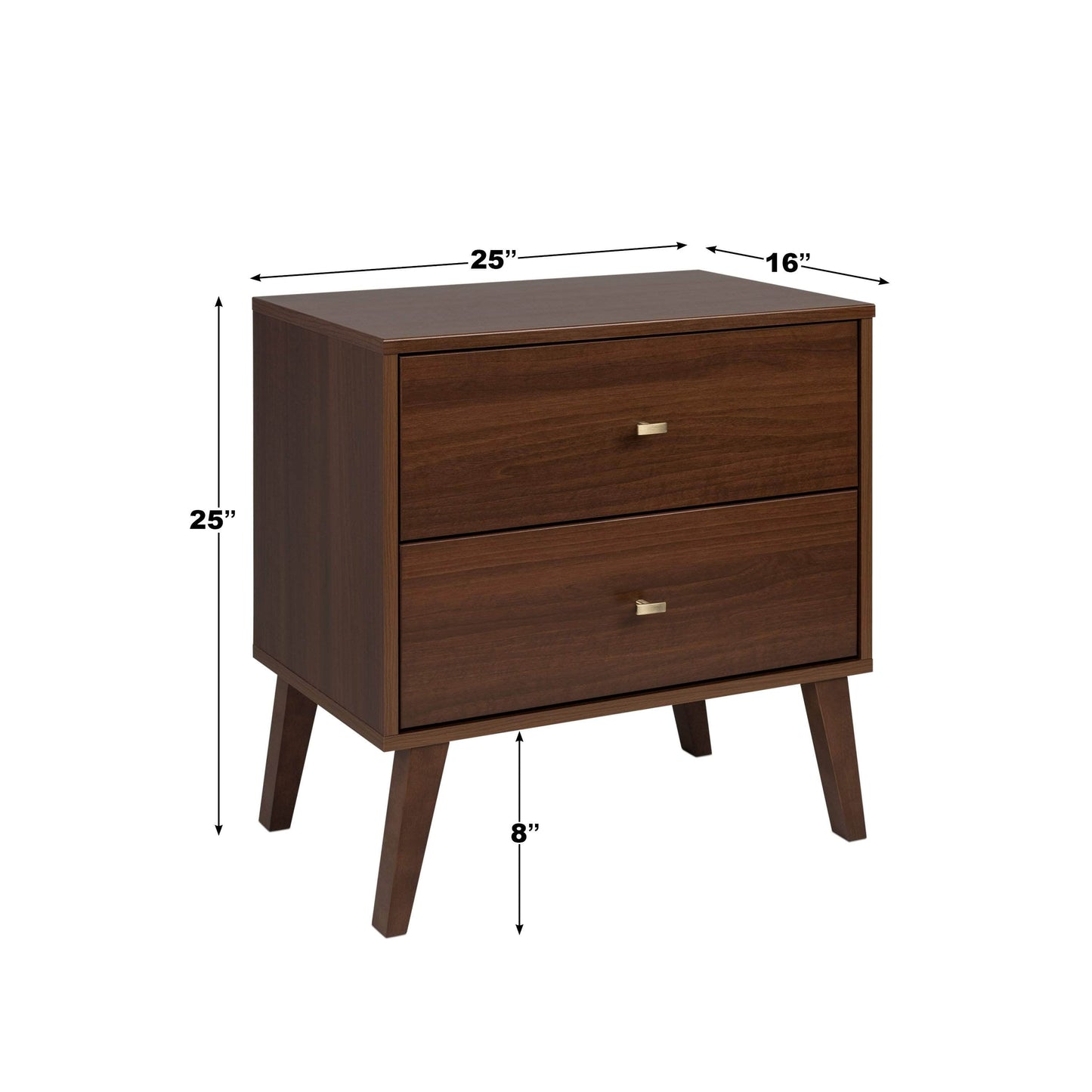 Modubox Nightstand Milo Mid Century Modern 2-drawer Nightstand - Available in 4 Colours