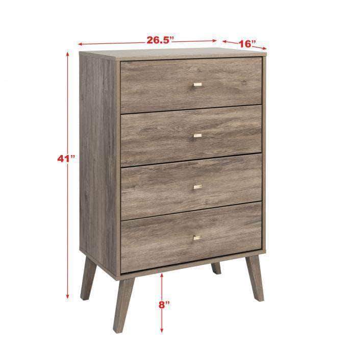Pending - Review Milo Mid Century Modern 4-drawer Chest - Multiple Colours Available