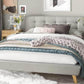 True Contemporary Bed King Grey Drew Tufted Linen Platform Bed