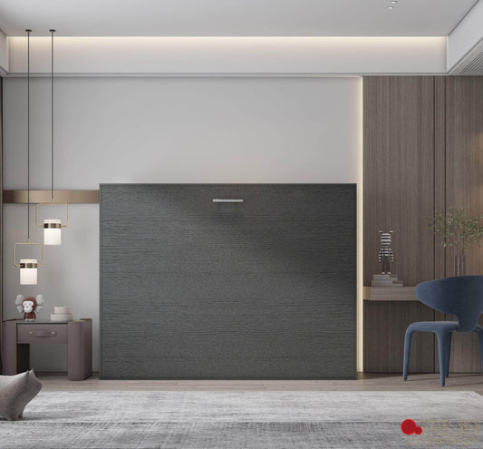 True Contemporary Murphy Wall Bed Heidi II Grey Horizontal Murphy Wall Pull Down Bed - Available in 3 Sizes