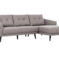 True Contemporary Sectional Elizabeth Tufted Sectional Sofa in Nia Grey