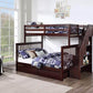 IFDC Bunk Bed Espresso / Bunk Bed with Stairway Chest and Storage Drawers Columbia Solid Wood Mission Twin over Full Bunk Bed with Reversible Storage Stairway Chest - Available in 3 Colours