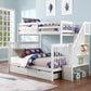 IFDC Bunk Bed White / Bunk Bed with Stairway Chest and Storage Drawers Columbia Solid Wood Mission Twin over Full Bunk Bed with Reversible Storage Stairway Chest - Available in 3 Colours