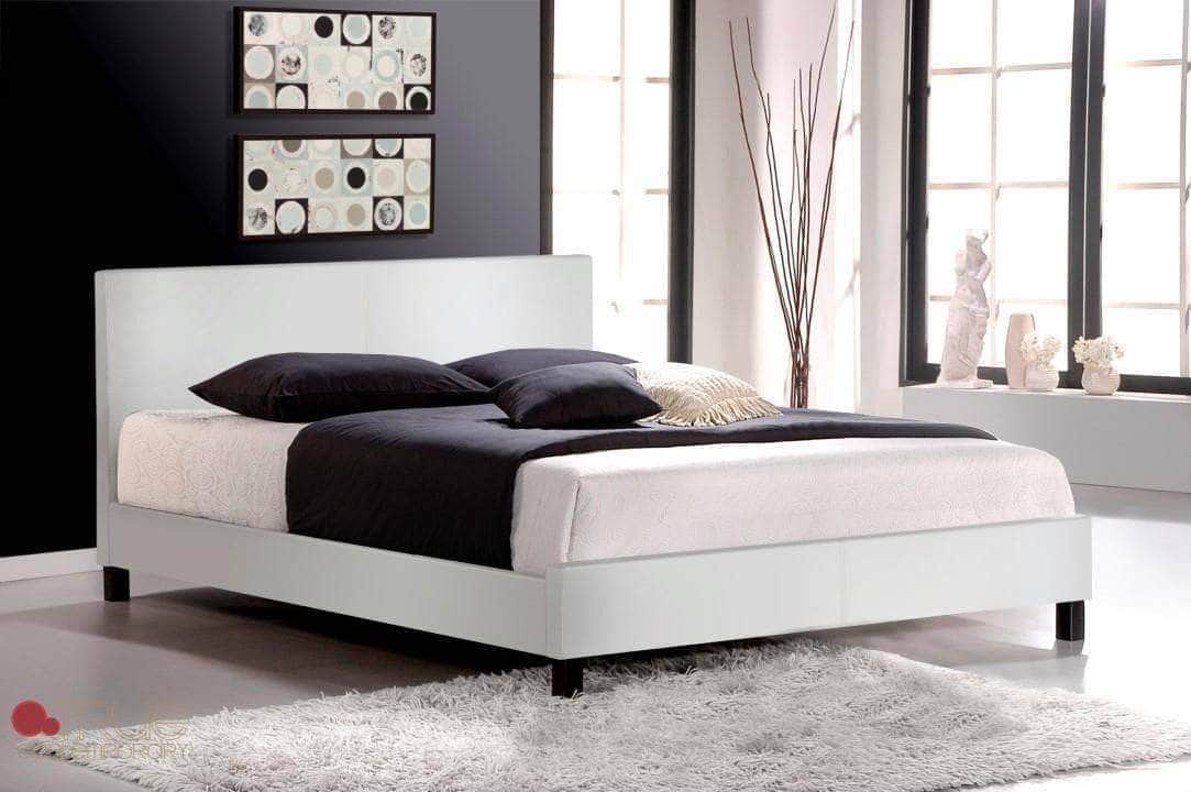 Mirabel Grey Faux Leather King Size Platform Bed