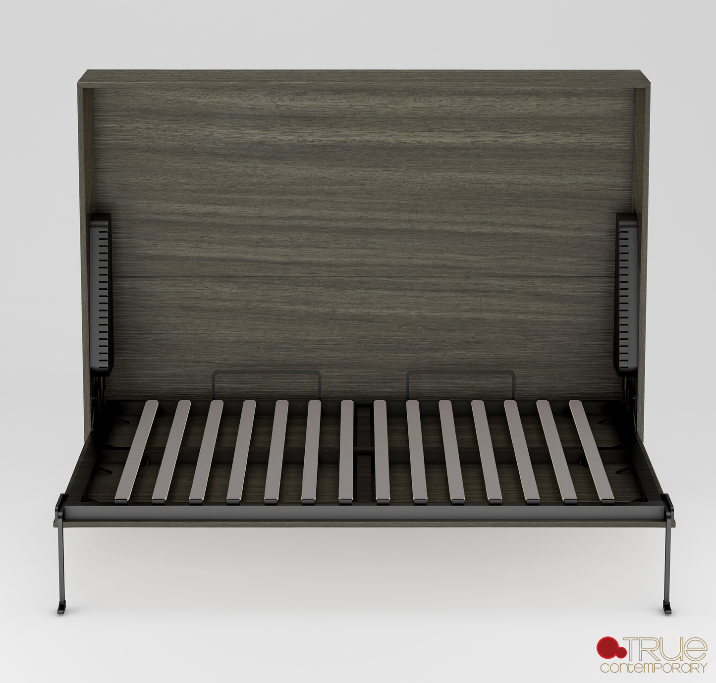 Heidi II Brown Horizontal Murphy Wall Pull Down Bed - Available in 3 Sizes