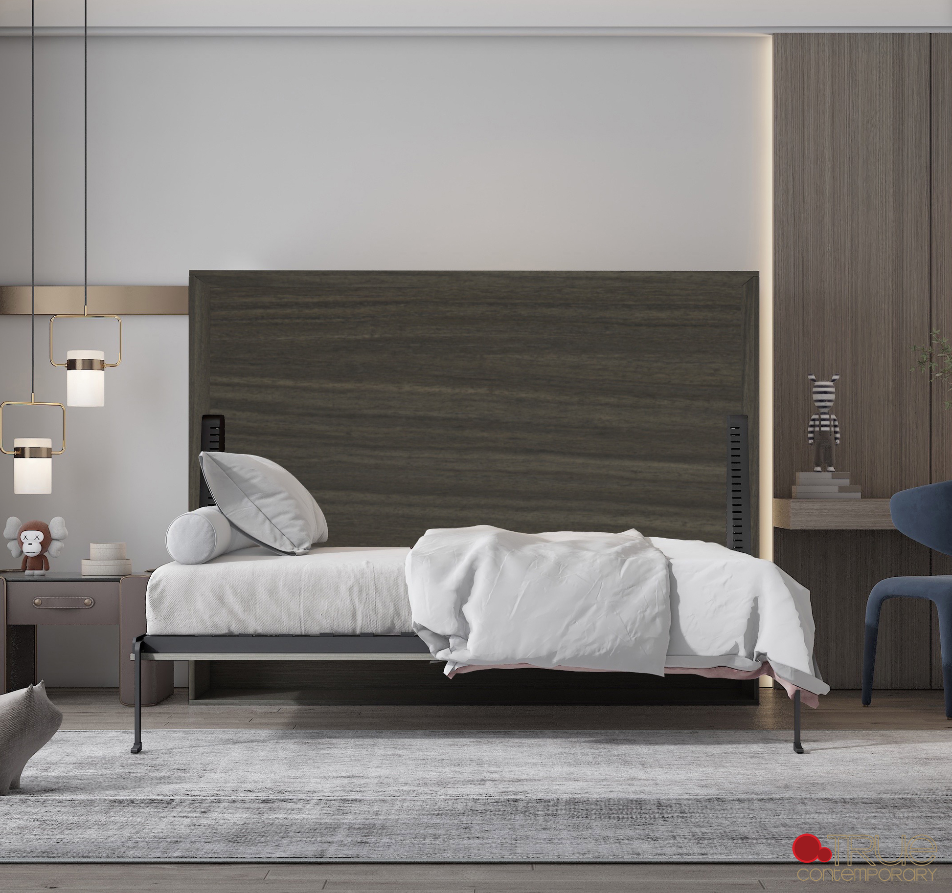 Pull down queen top bed