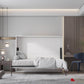 True Contemporary Murphy Wall Bed Heidi II White Horizontal Murphy Wall Pull Down Bed - Available in 3 Sizes