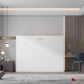 True Contemporary Murphy Wall Bed Heidi II White Horizontal Murphy Wall Pull Down Bed - Available in 3 Sizes