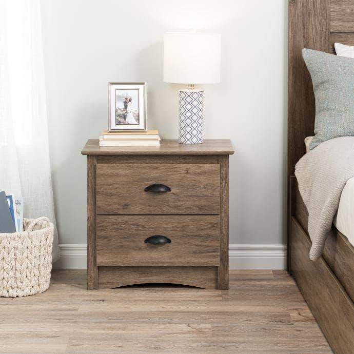 Modubox Sonoma Bedroom Drifted Grey Sonoma 2 Drawer Nightstand - Multiple Options Available