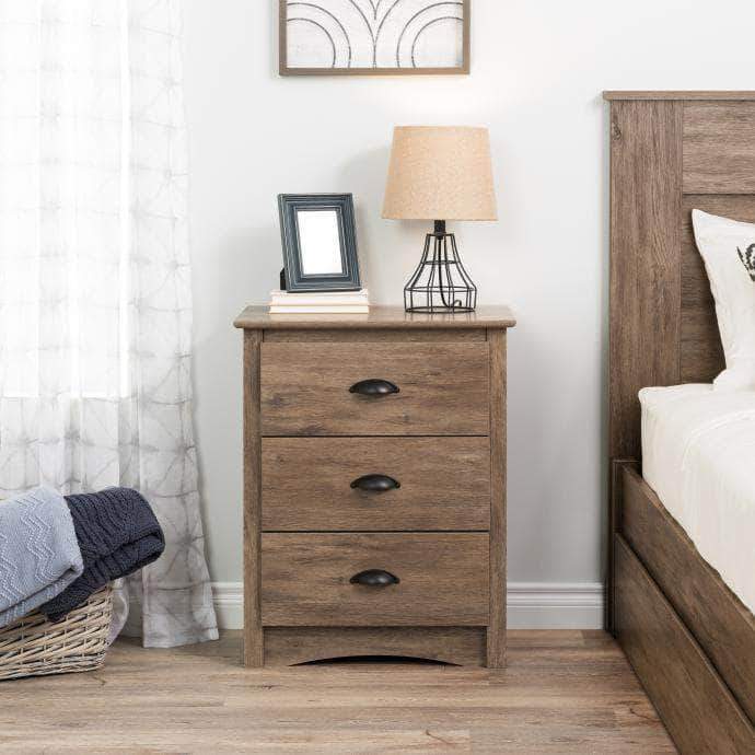 Modubox Sonoma Bedroom Drifted Grey Sonoma 3-drawer Tall Nightstand - Multiple Options Available