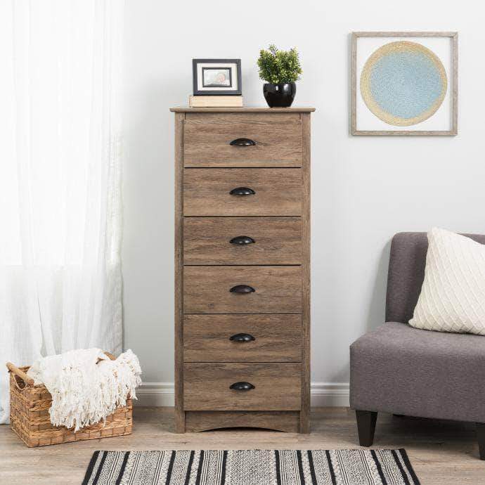 Modubox Sonoma Bedroom Drifted Grey Sonoma Tall 6 Drawer Chest - Multiple Options Available