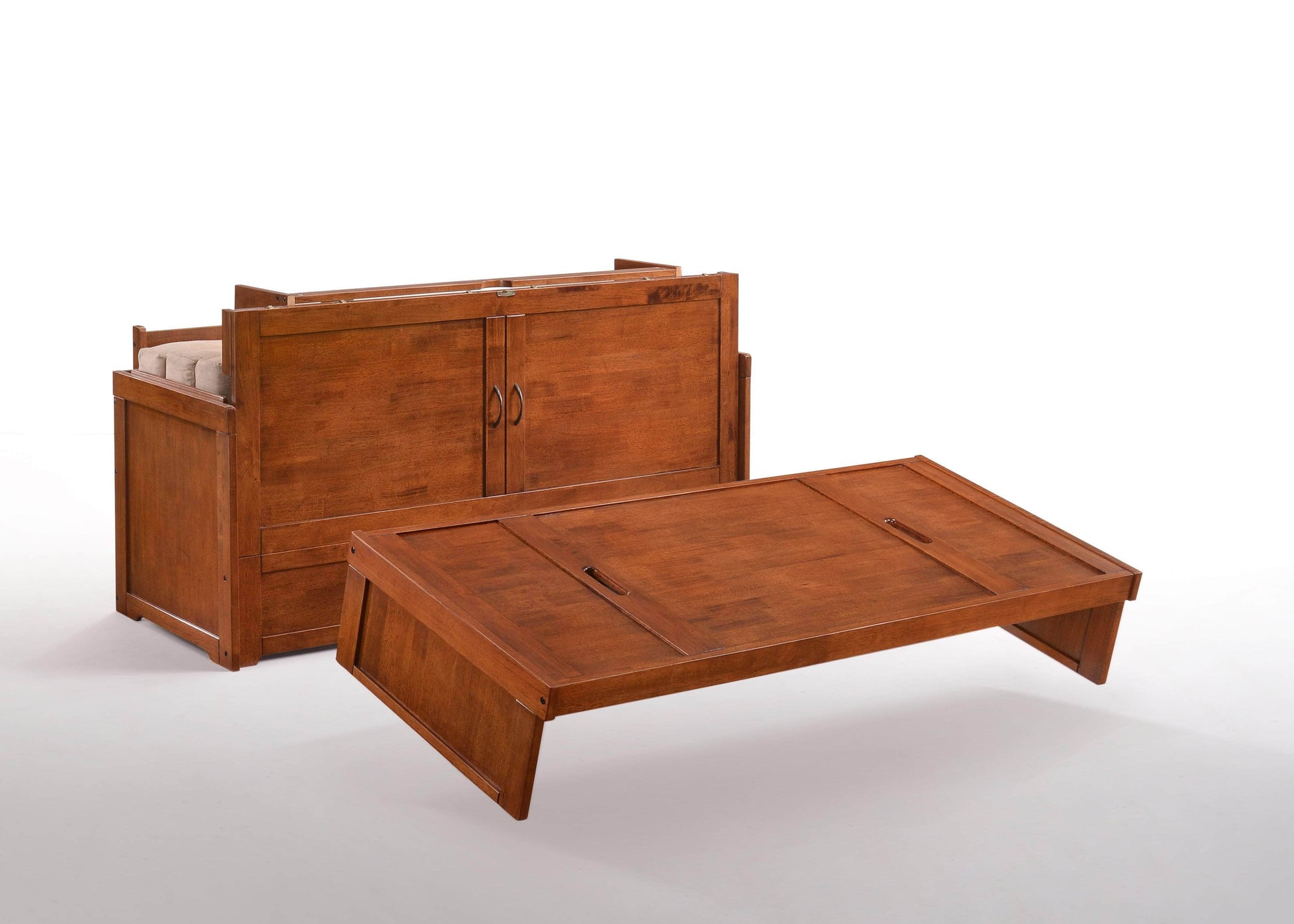 Night and Day Murphy Bed Murphy Cube Cabinet Bed with Queen Size Gel Memory Foam Mattress - Available in 4 Colours