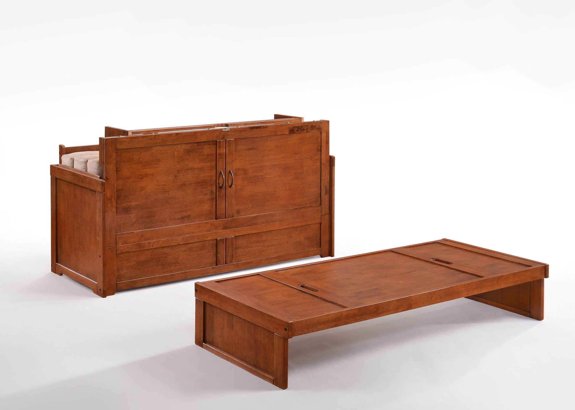 Night and Day Murphy Bed Murphy Cube Cabinet Bed with Queen Size Gel Memory Foam Mattress - Available in 4 Colours