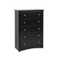 Pending - Modubox Black Sonoma 5-Drawer Chest - Available in 5 Colours