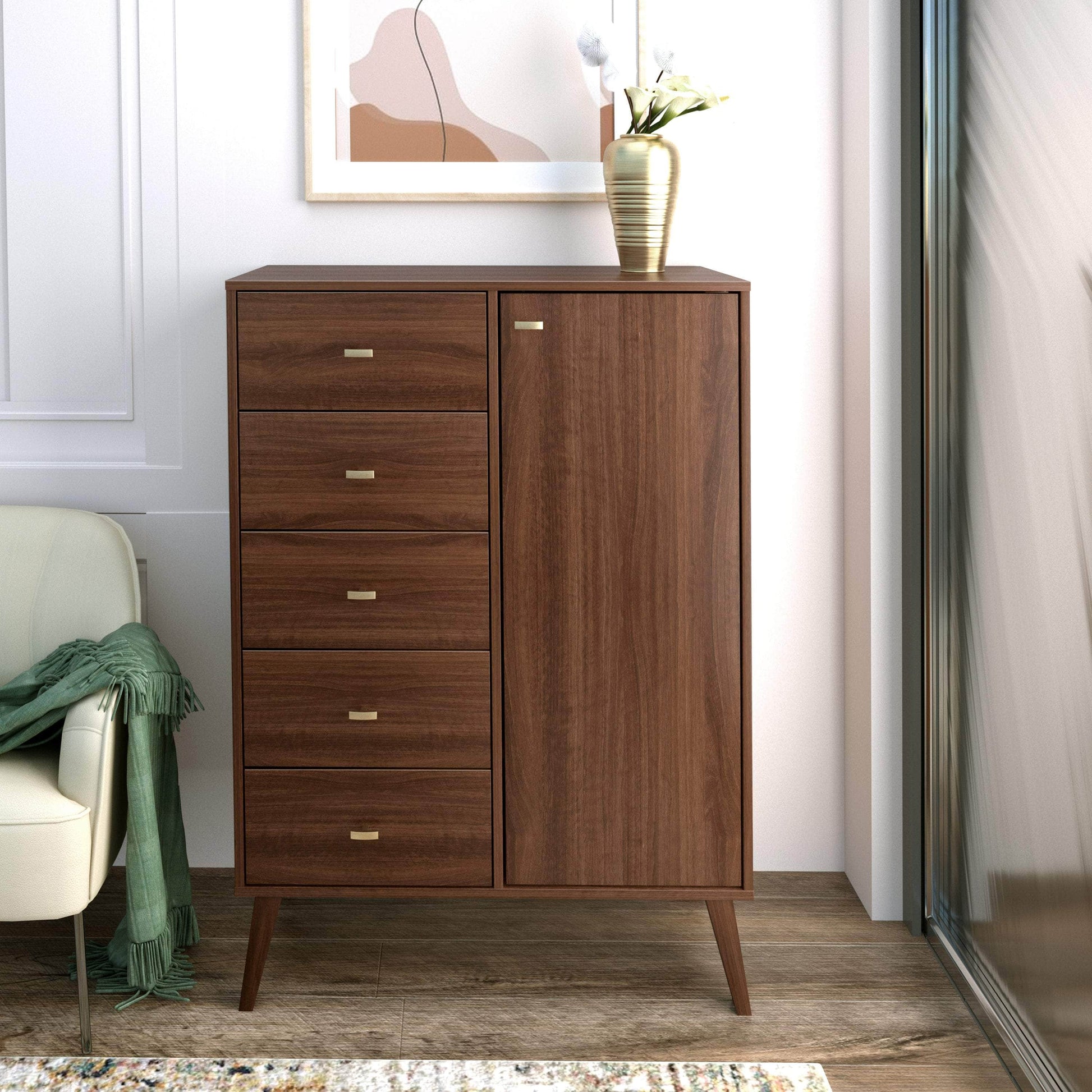 Pending - Modubox Chest Milo 5-drawer Chest with Door - Available in 4 Colours