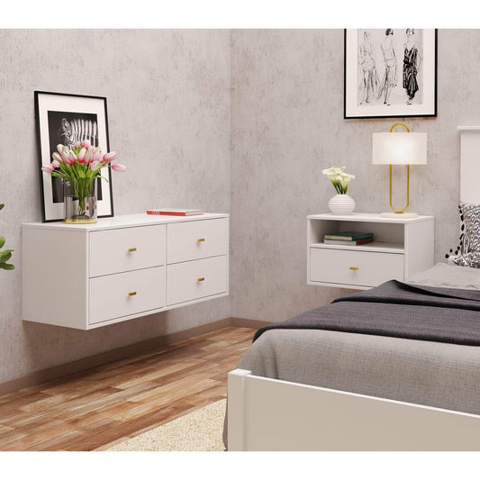 Pending - Modubox Dresser and Nightstand XXXXXX - Hanging Dresser and Nightstand Set - White