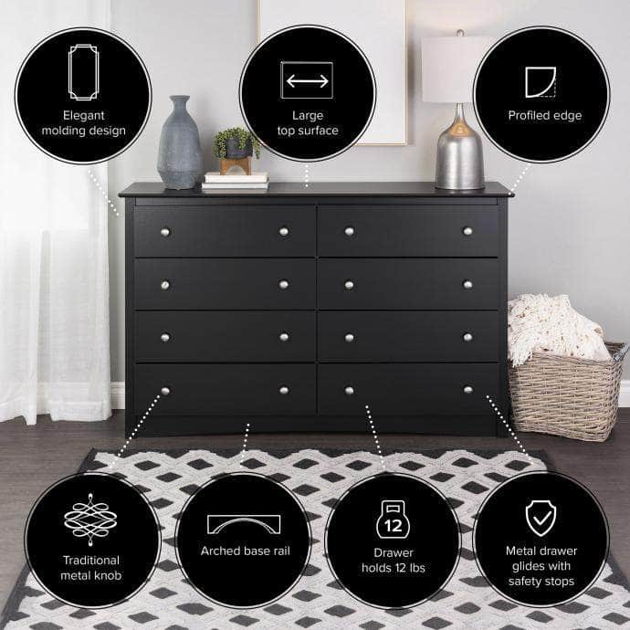 Pending - Modubox Dresser Sonoma 8-Drawer Dresser In Black