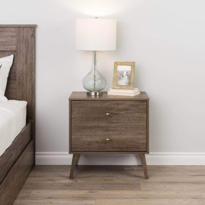 Pending - Modubox Drifted Grey Milo Mid Century Modern 2-drawer Nightstand - Multiple Colours Available