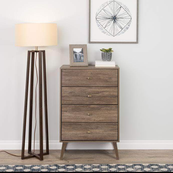 Pending - Modubox Drifted Grey Milo Mid Century Modern 4-drawer Chest - Multiple Colours Available