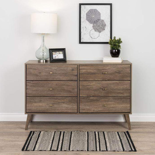 Pending - Modubox Drifted Grey Milo Mid Century Modern 6-drawer Dresser - Multiple Colours Available