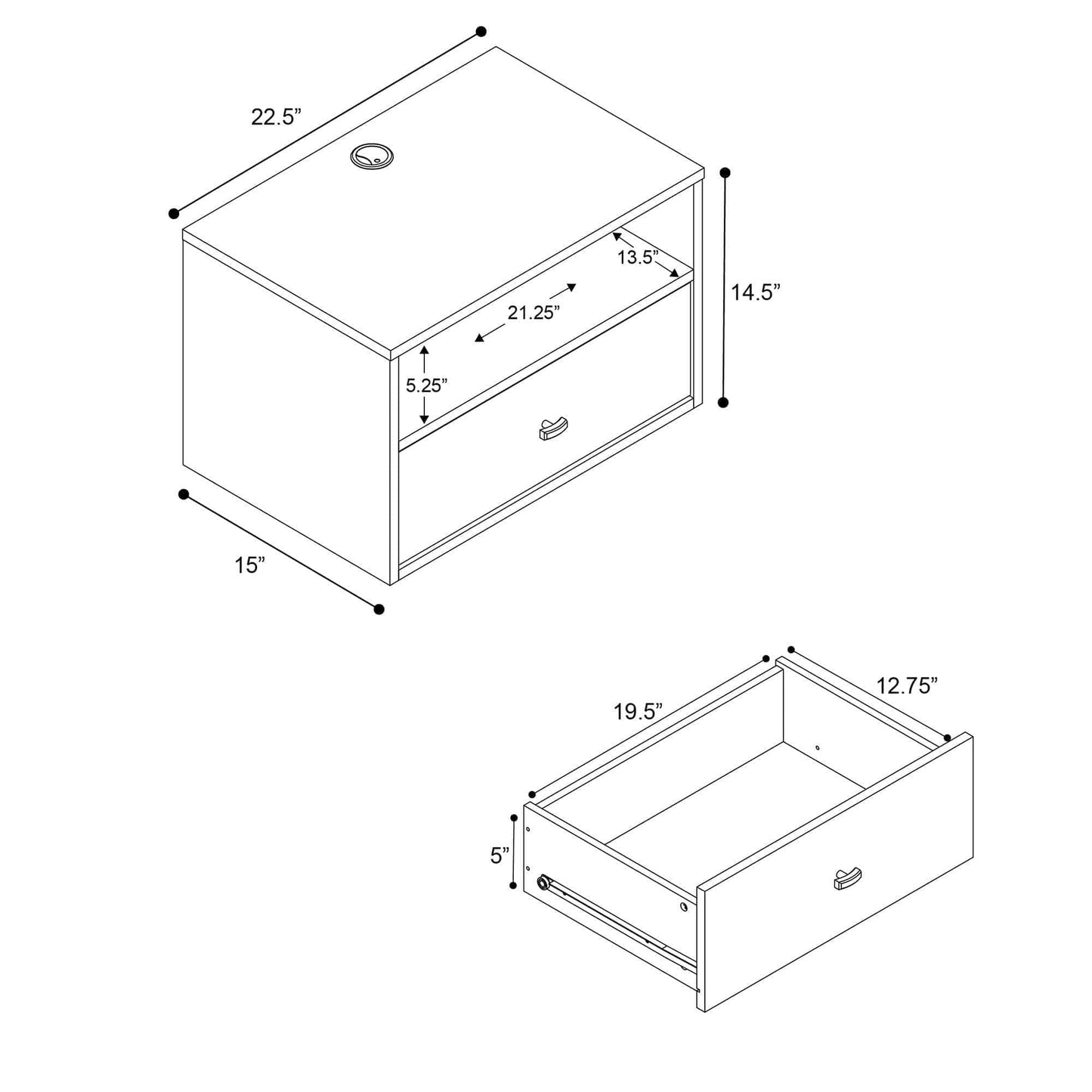 Pending - Modubox Nightstand Hanging 2 Nightstands - White