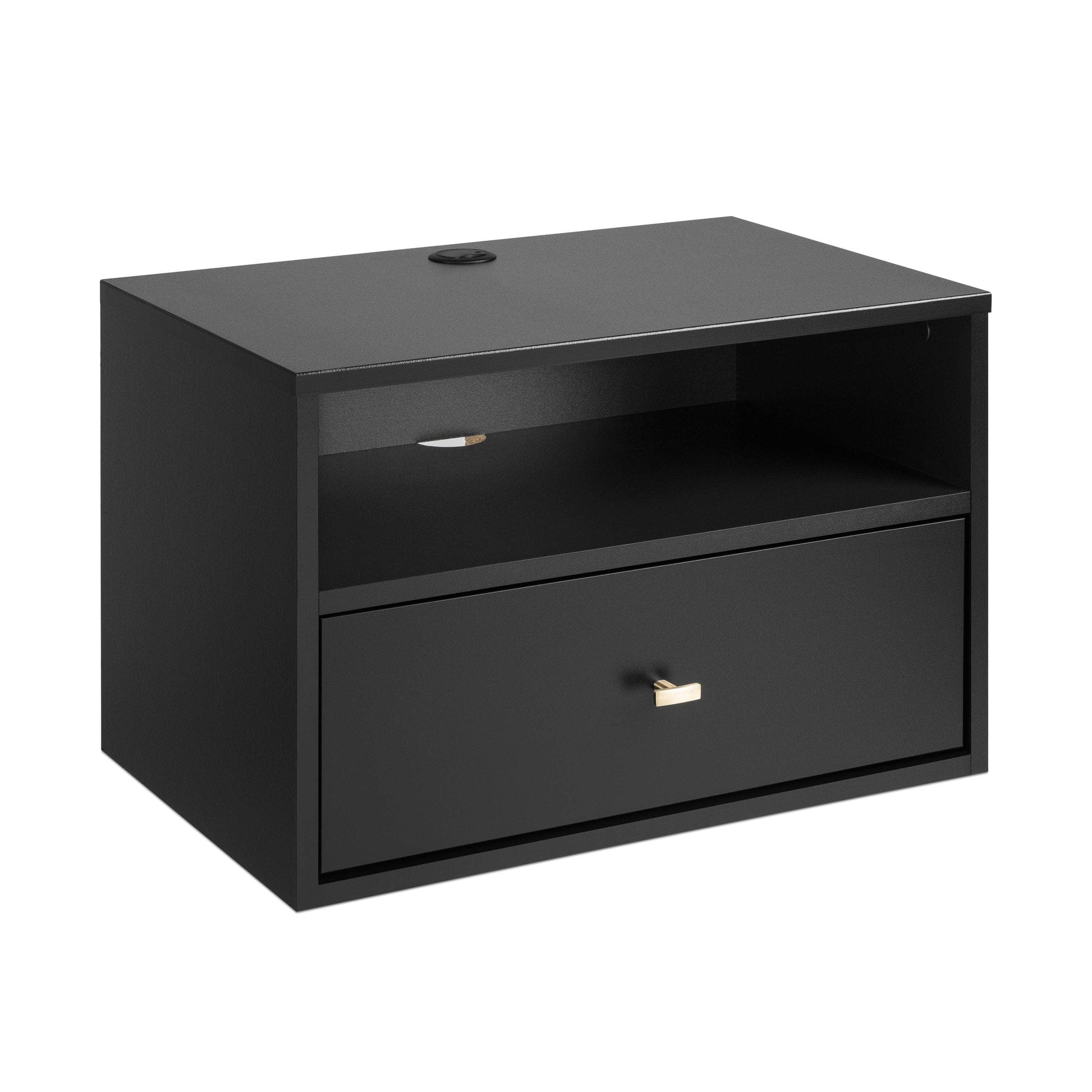 Pending - Modubox Nightstands Black Floating Nightstand With Open Shelf - Available in 4 Colours