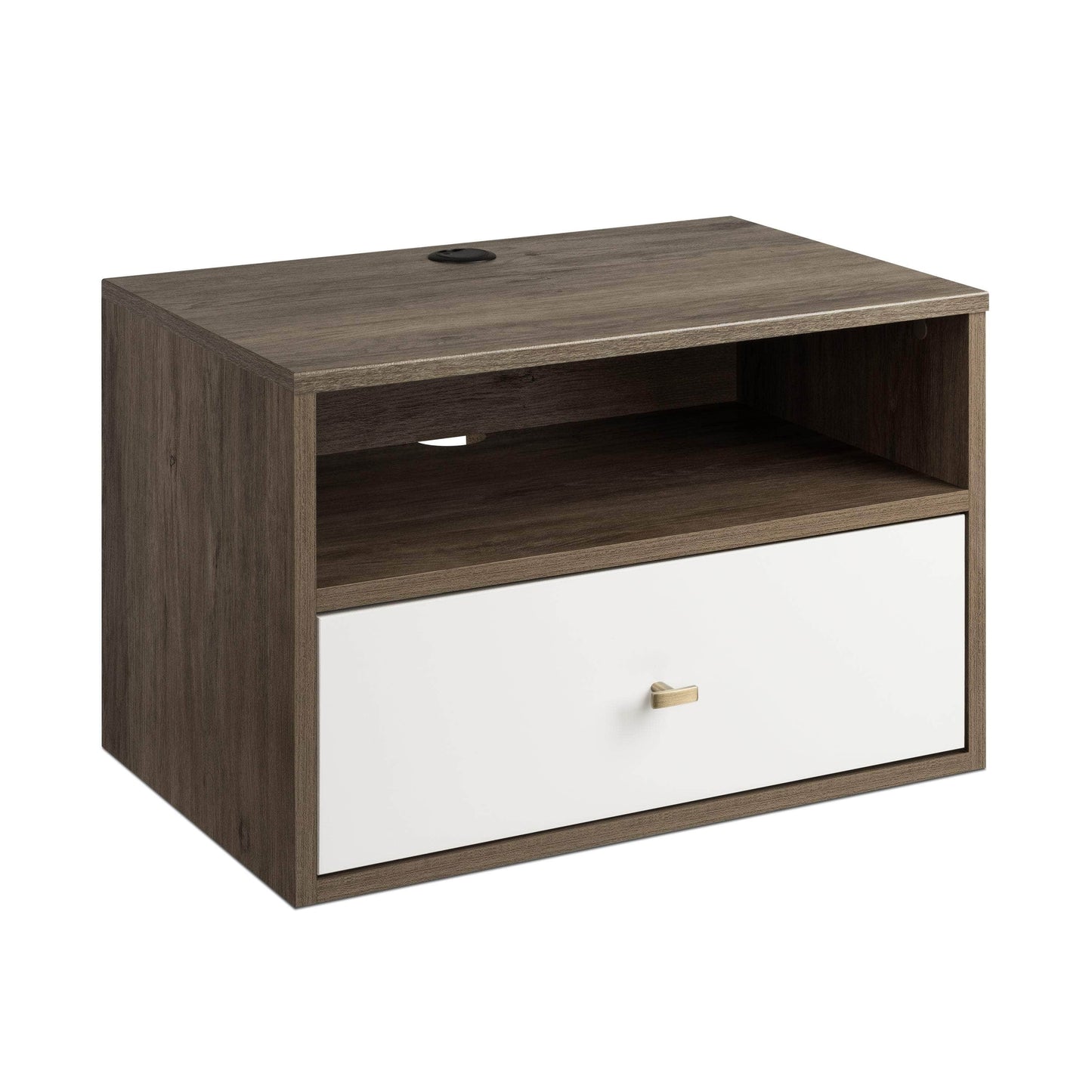 Pending - Modubox Nightstands Drifted Gray and White Floating Nightstand With Open Shelf - Available in 4 Colours