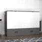 Pending - Review Hyde Light Grey and Dark Grey Murphy Cabinet Bed with Gel Memory Foam Mattress - Available in 4 Sizes