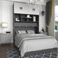 Pending - Review Hyde Light Grey and Dark Grey Murphy Cabinet Bed with Gel Memory Foam Mattress - Available in 4 Sizes