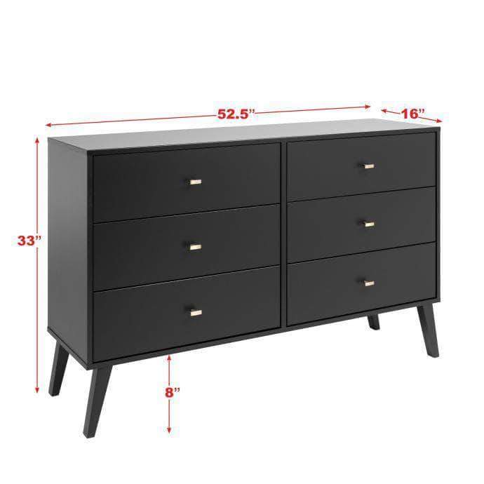 Pending - Review Milo Mid Century Modern 6-drawer Dresser - Multiple Colours Available