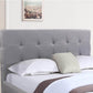 Victoria Grey Tufted Linen Platform Bed with Two Storage Drawers Headboard