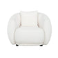 Pending - True Contemporary Archibald 2 Piece Curved Kidney Shaped Sectional Sofa and Chair Set in Wolly Ivory