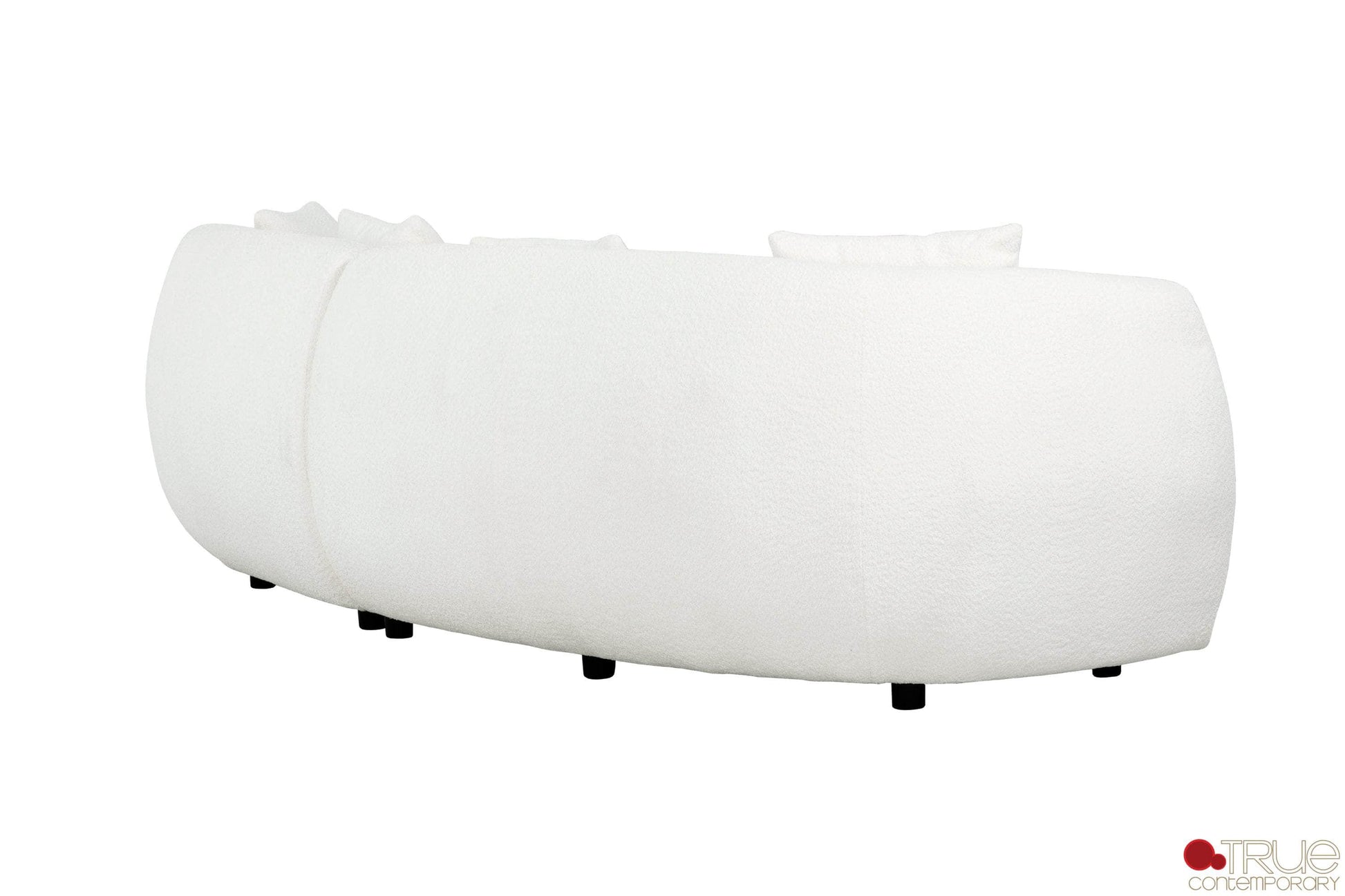 Pending - True Contemporary Archibald Curved Kidney Shaped Sectional Sofa in Wolly Ivory