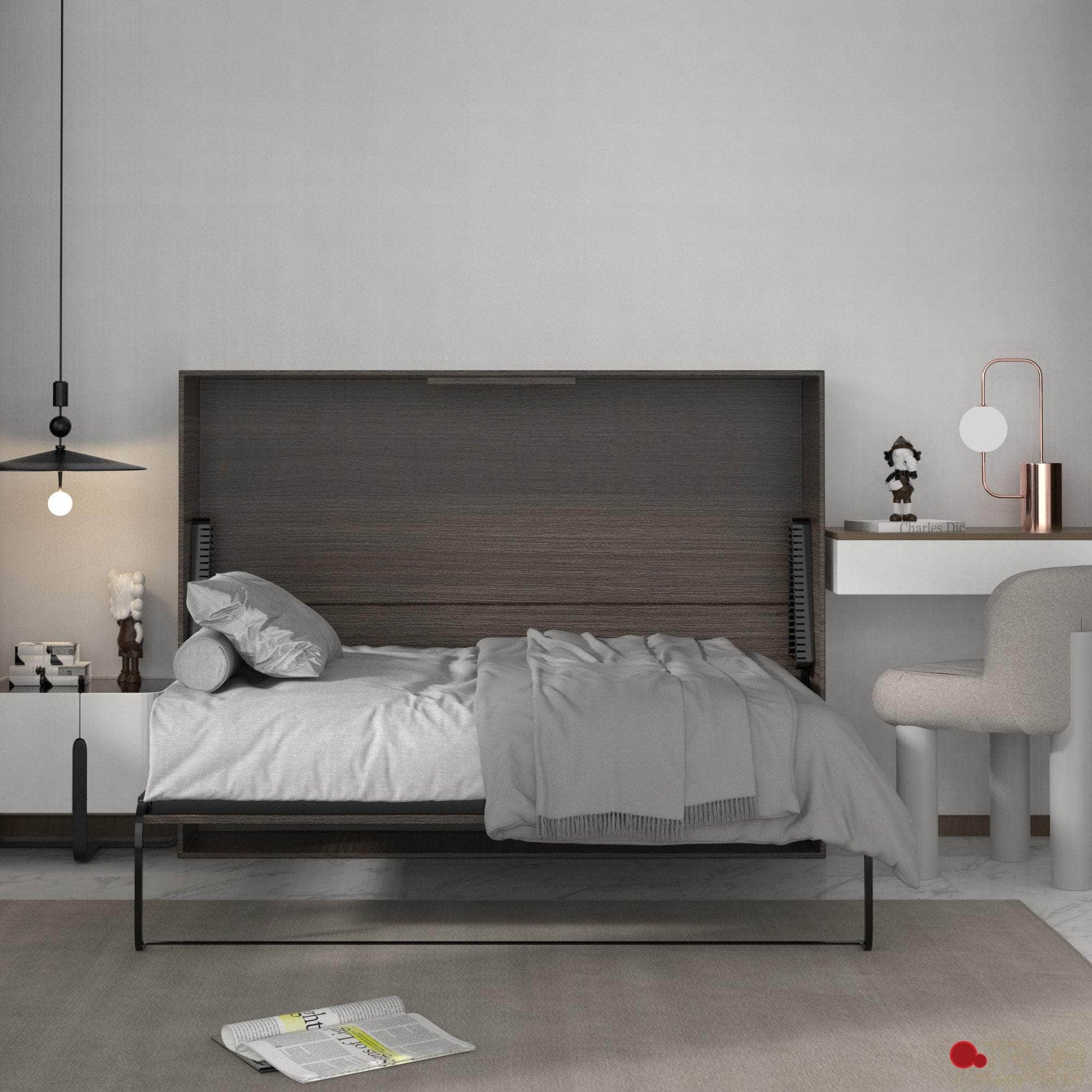 Pending - True Contemporary Heidi Brown Horizontal Murphy Wall Pull Down Bed - Available in 3 Sizes