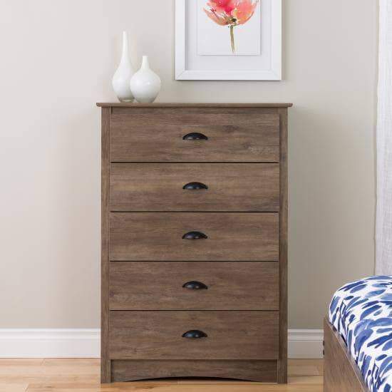 Prepac Bedroom Salt Spring 5 Drawer Chest