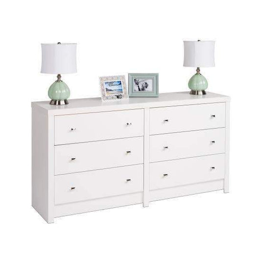 Prepac Calla Bedroom Collection White Calla Six Drawer Dresser - Multiple Options Available