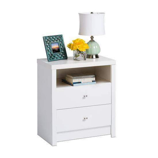 Prepac Calla Bedroom Collection White Calla Tall 2-Drawer Nightstand - Multiple Options Available