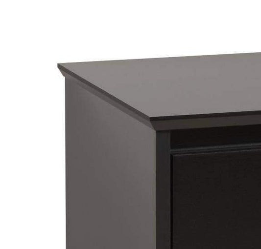 Prepac Coal Harbor Bedroom Black Coal Harbor 2 Drawer Tall Nightstand with Open Shelf - Multiple Options Available