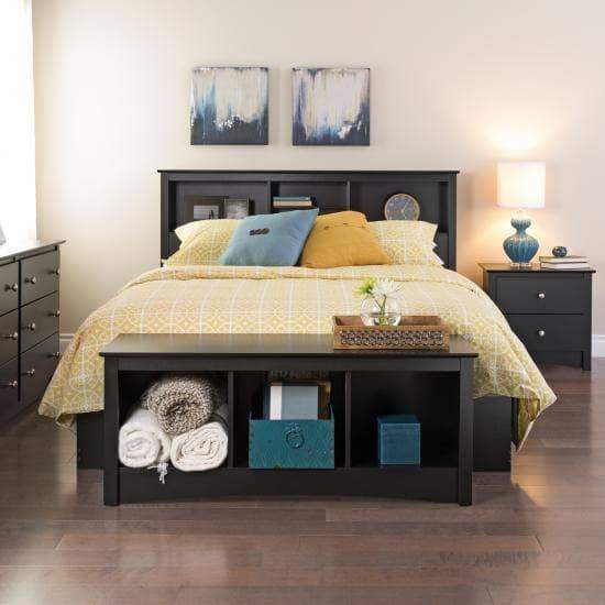 Prepac Sonoma Bedroom Black Sonoma 2 Drawer Nightstand - Multiple Options Available