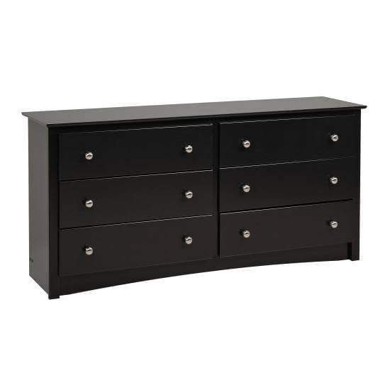 Prepac Sonoma Bedroom Black Sonoma 6 Drawer Dresser - Multiple Options Available