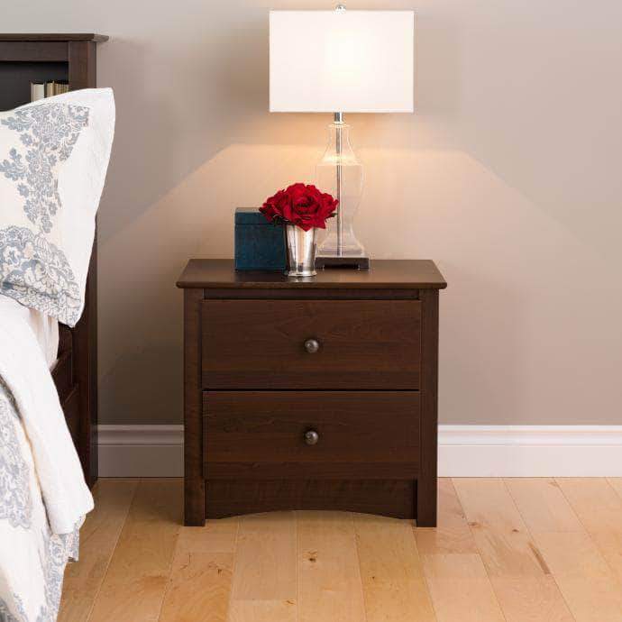 Prepac Sonoma Bedroom Espresso Sonoma 2 Drawer Nightstand - Multiple Options Available