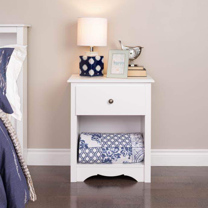 Prepac Sonoma Bedroom White Sonoma 1-Drawer Tall Nightstand - Multiple Options Available