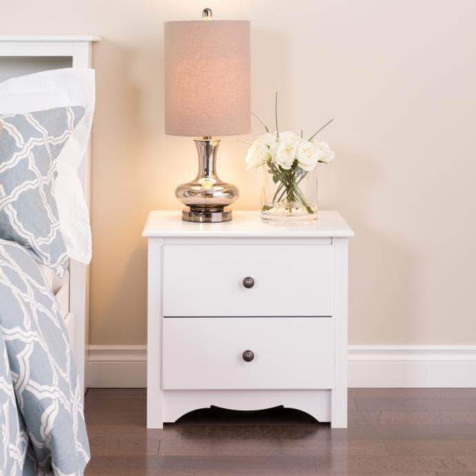 Prepac Sonoma Bedroom White Sonoma 2 Drawer Nightstand - Multiple Options Available